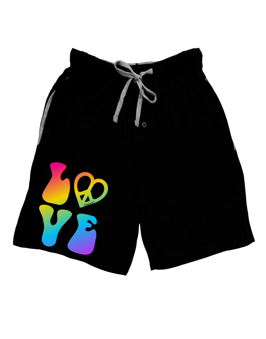 Peace and Love - Peace Heart Love Adult Lounge Shorts-Lounge Shorts-TooLoud-Red-Small-Davson Sales