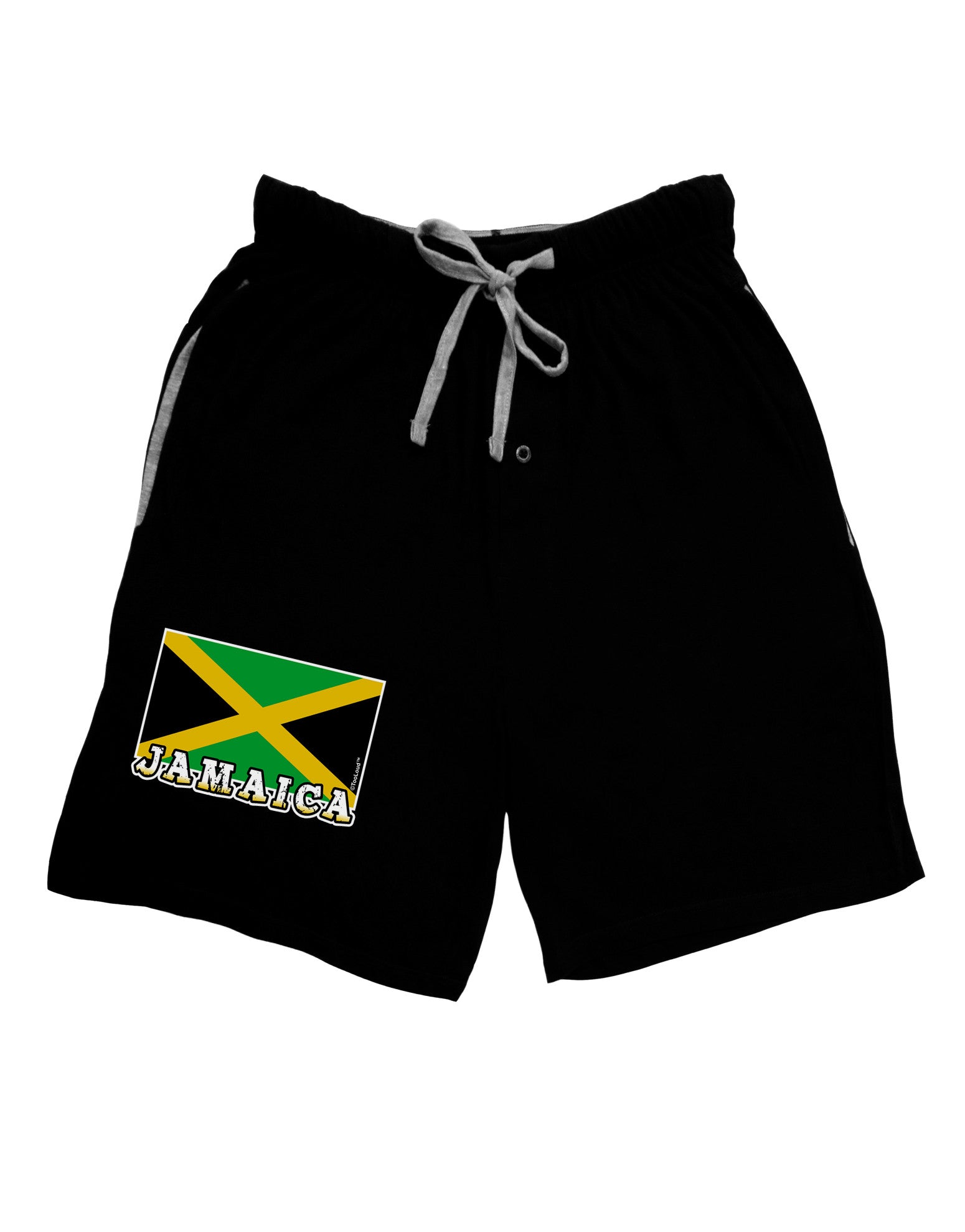 Jamaica Flag Dark Adult Lounge Shorts-Lounge Shorts-TooLoud-Black-Small-Davson Sales