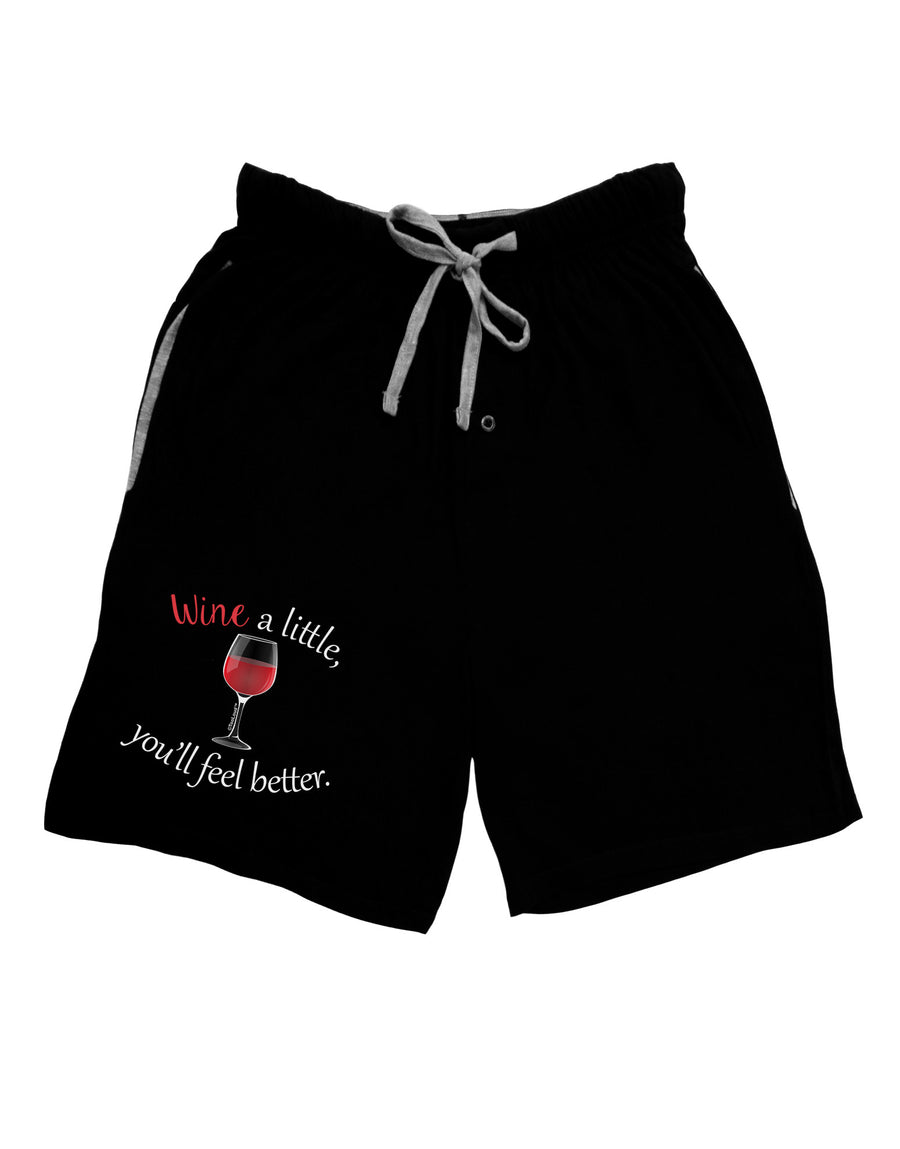 Wine a Little Adult Lounge Shorts by TooLoud-Lounge Shorts-TooLoud-Black-Small-Davson Sales