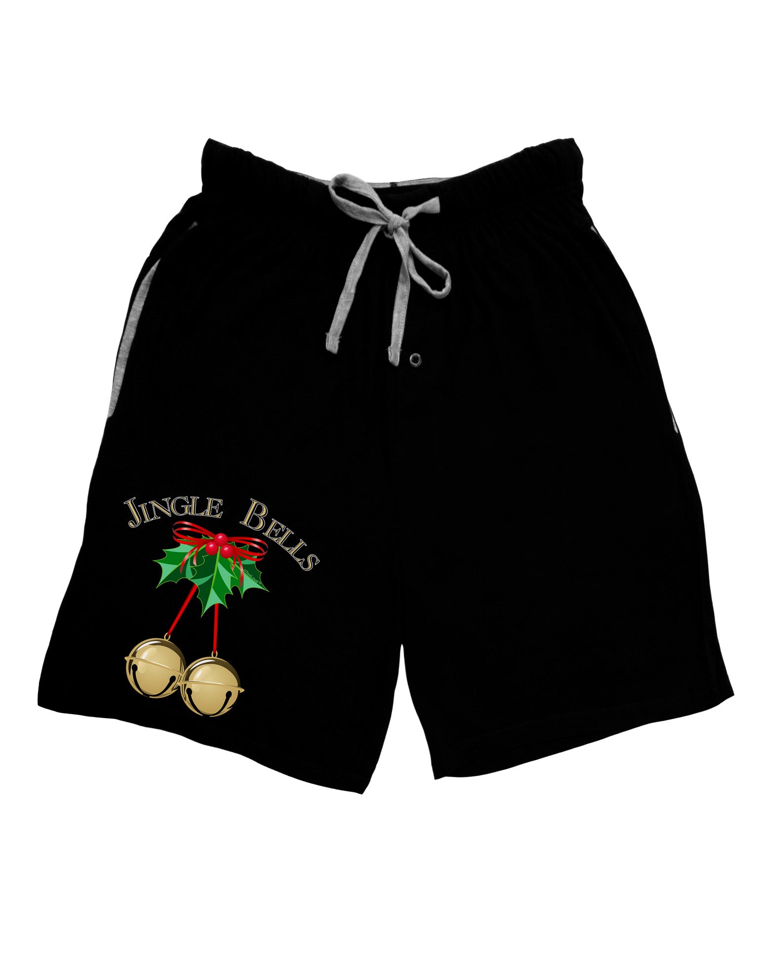 Jingle Bells Adult Lounge Shorts by-Lounge Shorts-TooLoud-Black-Small-Davson Sales