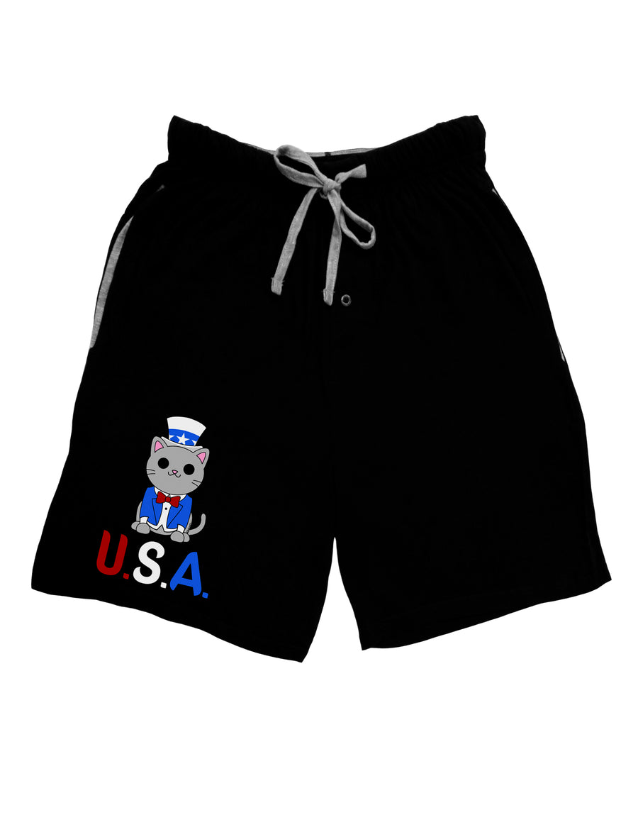 Patriotic Cat - USA Adult Lounge Shorts by TooLoud-Lounge Shorts-TooLoud-Red-Small-Davson Sales