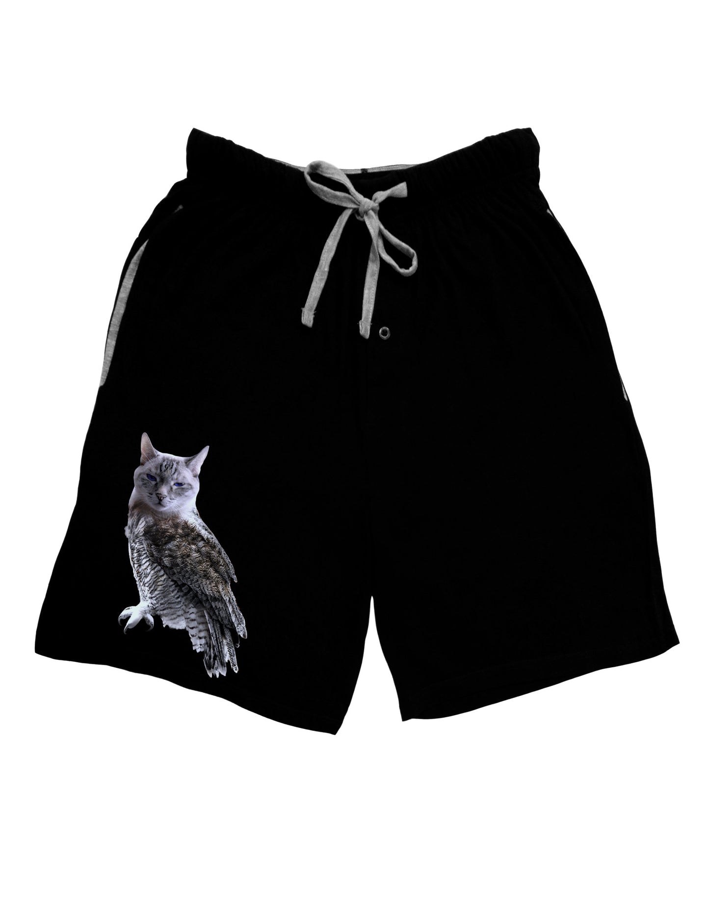 Lucky Cat Owl Adult Lounge Shorts-Lounge Shorts-TooLoud-Black-Small-Davson Sales
