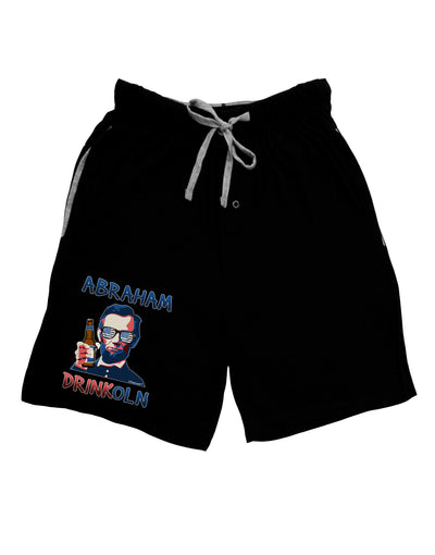 Abraham Drinkoln with Text Adult Lounge Shorts-Lounge Shorts-TooLoud-Black-Small-Davson Sales