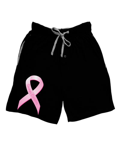 Pink Breast Cancer Awareness Ribbon - Stronger Everyday Adult Lounge Shorts - Red or Black-Lounge Shorts-TooLoud-Black-Small-Davson Sales