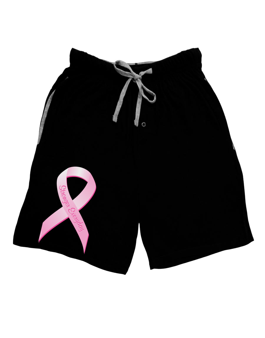 Pink Breast Cancer Awareness Ribbon - Stronger Everyday Adult Lounge Shorts - Red or Black-Lounge Shorts-TooLoud-Red-Small-Davson Sales