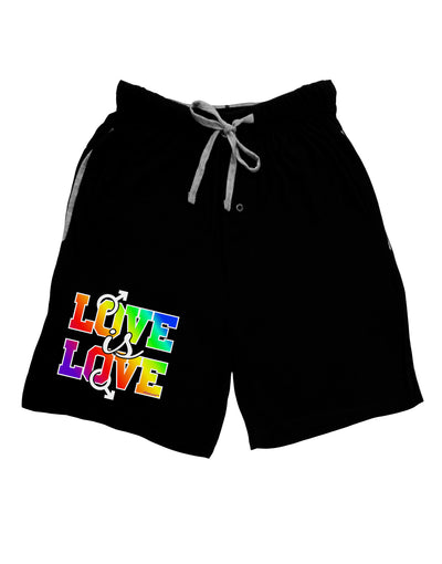 Love Is Love Gay Pride Adult Lounge Shorts-Lounge Shorts-TooLoud-Black-Small-Davson Sales