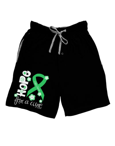 Hope for a Cure - Light Green Ribbon Celiac Disease - Flowers Adult Lounge Shorts-Lounge Shorts-TooLoud-Black-Small-Davson Sales