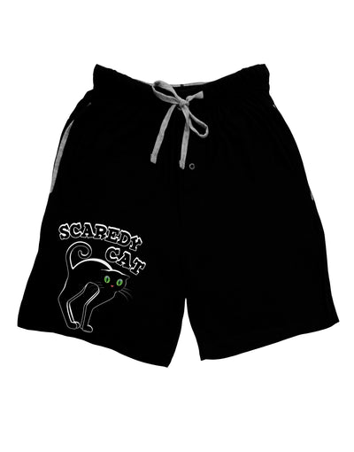 Cute Scaredy Cat Black Cat Halloween Adult Lounge Shorts - Red or Black by TooLoud-TooLoud-Black-Small-Davson Sales