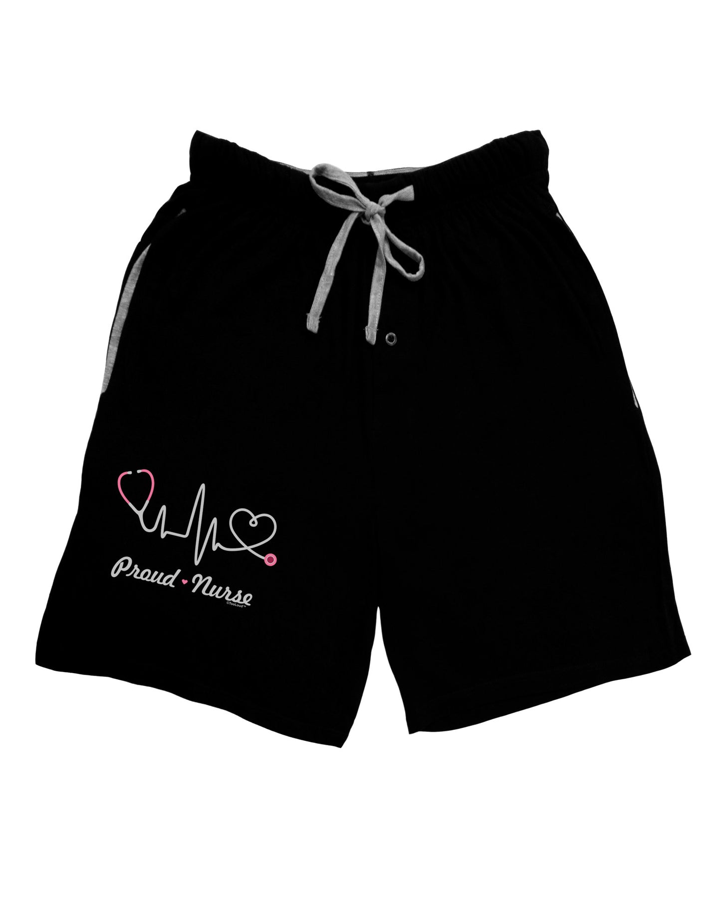 Stethoscope Heartbeat Text Adult Lounge Shorts-Lounge Shorts-TooLoud-Black-Small-Davson Sales