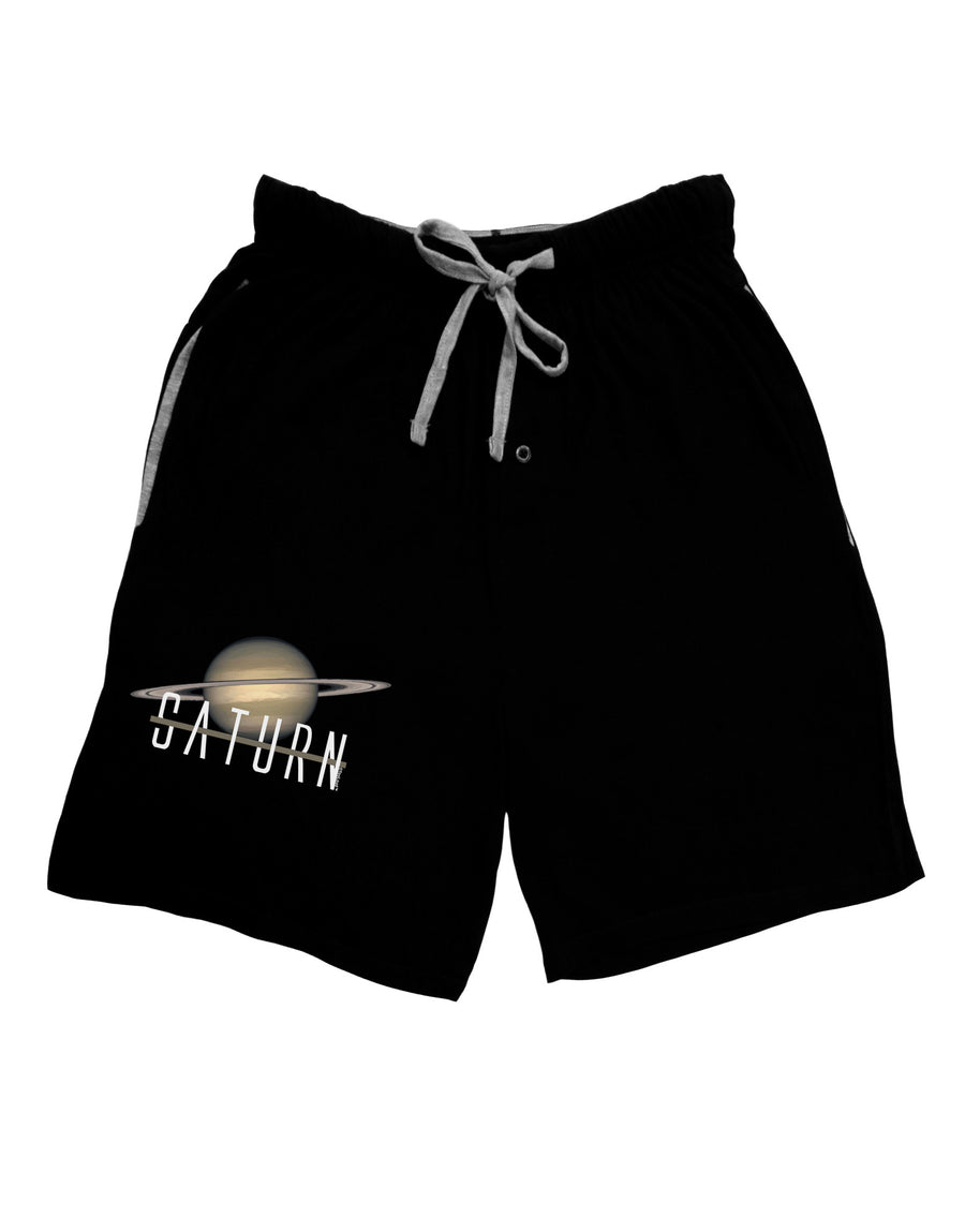 Planet Saturn Text Adult Lounge Shorts-Lounge Shorts-TooLoud-Red-Small-Davson Sales