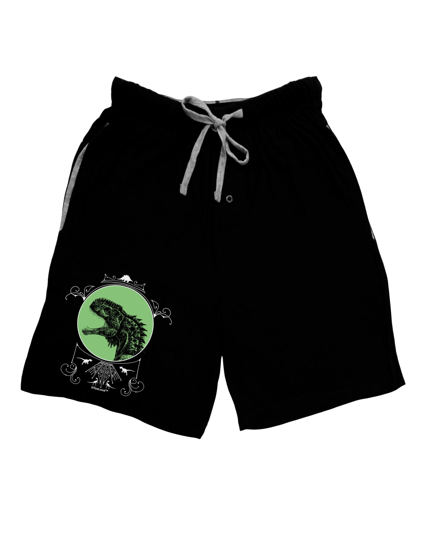 Jurassic Dinosaur Face Adult Lounge Shorts - Red or Black by TooLoud-Lounge Shorts-TooLoud-Black-Small-Davson Sales