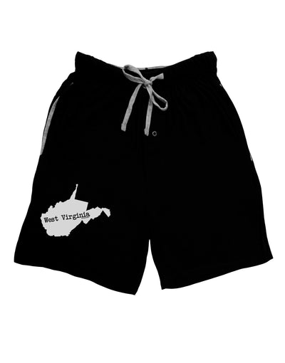West Virginia - United States Shape Adult Lounge Shorts - Red or Black-Lounge Shorts-TooLoud-Black-Small-Davson Sales