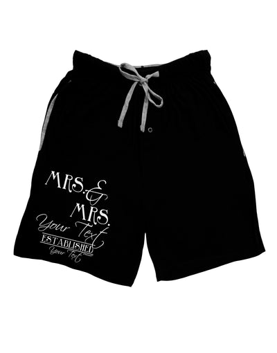 Personalized Mrs and Mrs Lesbian Wedding - Name- Established -Date- Design Adult Lounge Shorts-Lounge Shorts-TooLoud-Black-Small-Davson Sales