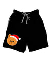 Cute Christmas Cat Santa Hat Adult Lounge Shorts - Red or Black by TooLoud-Lounge Shorts-TooLoud-Black-Small-Davson Sales