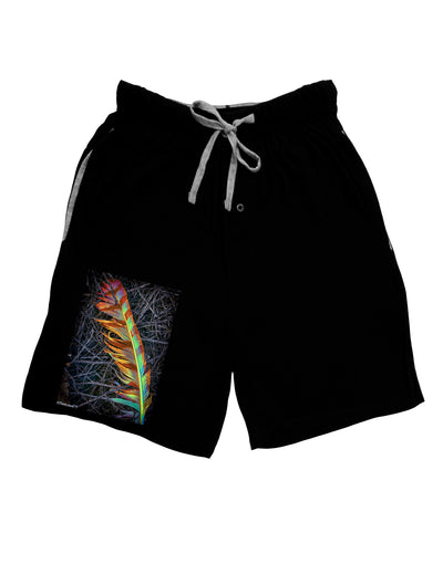 Rainbow Feather Adult Lounge Shorts-Lounge Shorts-TooLoud-Black-Small-Davson Sales