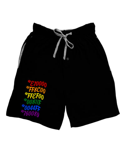 TooLoud Pride Flag Hex Code Dark Adult Lounge Shorts-Lounge Shorts-TooLoud-Black-Small-Davson Sales