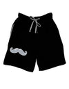 Big Silver White Mustache Adult Lounge Shorts - Red or Black-Lounge Shorts-TooLoud-Black-Small-Davson Sales