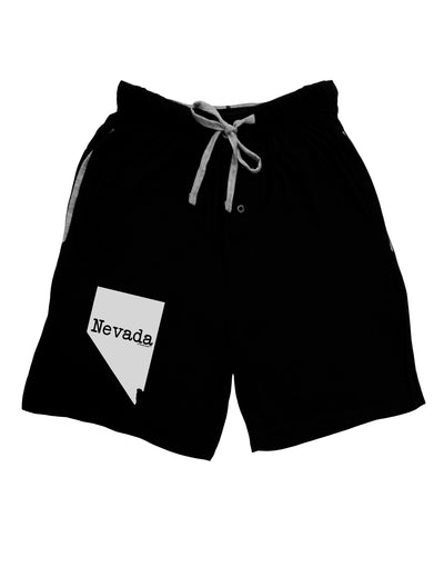 Nevada - United States Shape Adult Lounge Shorts - Red or Black by TooLoud-Lounge Shorts-TooLoud-Black-Small-Davson Sales