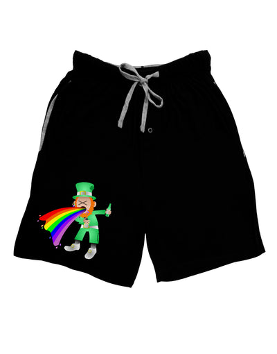 Puking Rainbow Leprechaun Adult Lounge Shorts-Lounge Shorts-TooLoud-Black-Small-Davson Sales