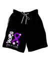 Hope for a Cure - Purple Ribbon Epilepsy - Flowers Adult Lounge Shorts-Lounge Shorts-TooLoud-Black-Small-Davson Sales