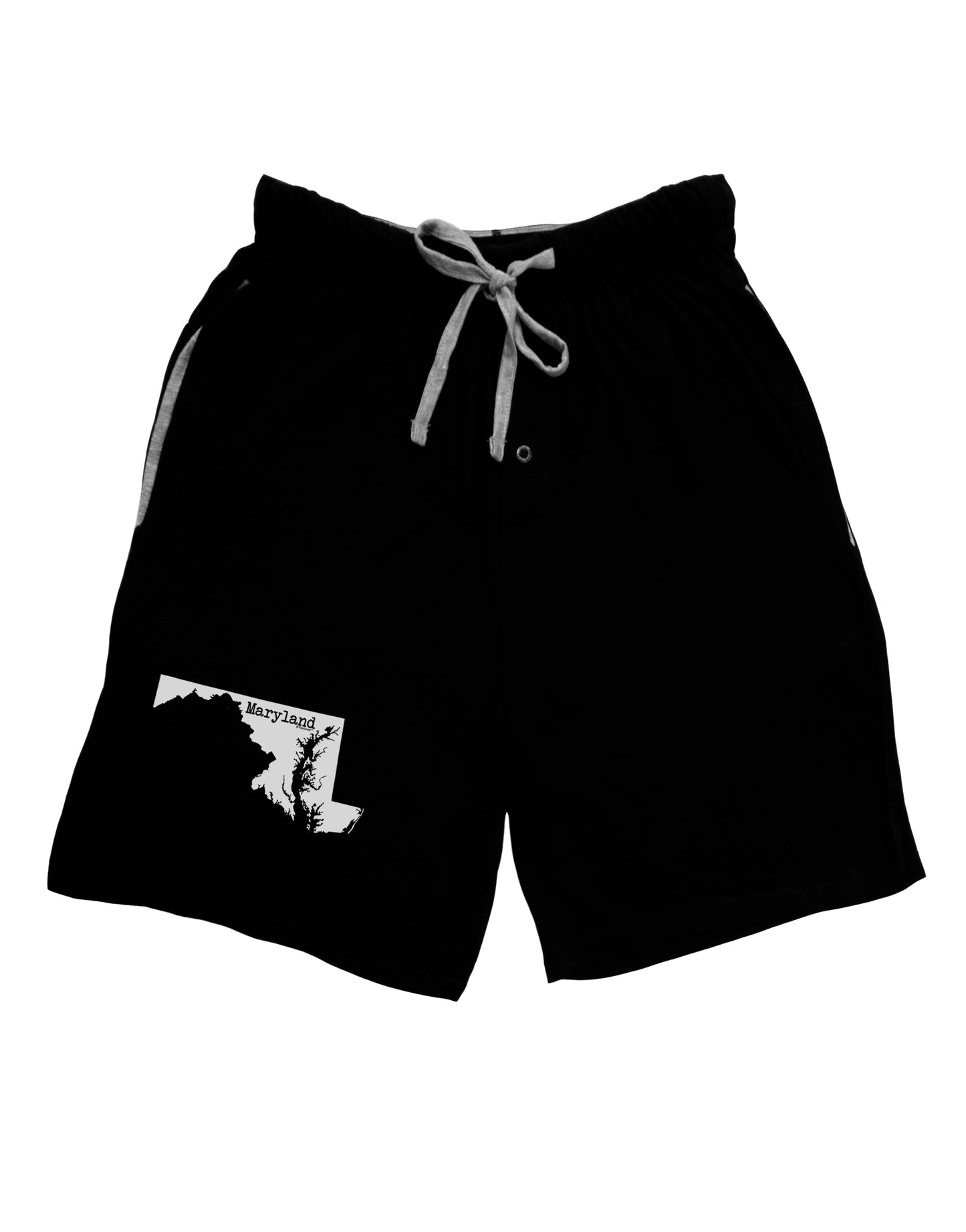 Maryland - United States Shape Adult Lounge Shorts - Red or Black by TooLoud-Lounge Shorts-TooLoud-Black-Small-Davson Sales