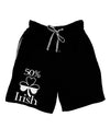 50 Percent Irish - St Patricks Day Adult Lounge Shorts - Red or Black by TooLoud-Lounge Shorts-TooLoud-Black-Small-Davson Sales