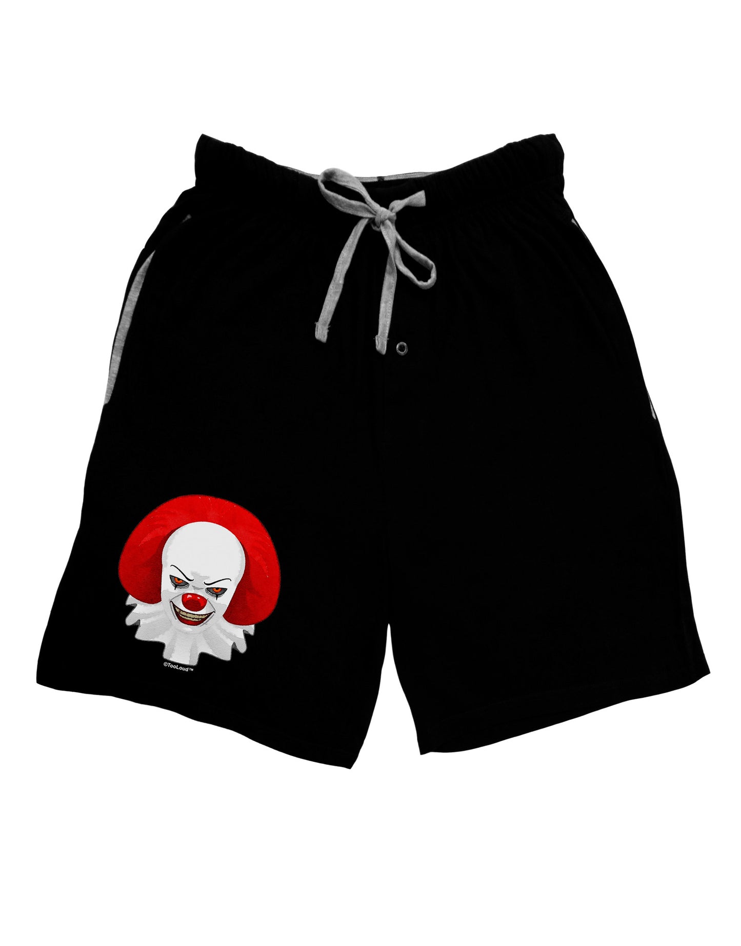 Scary Clown Watercolor Adult Lounge Shorts-Lounge Shorts-TooLoud-Black-Small-Davson Sales