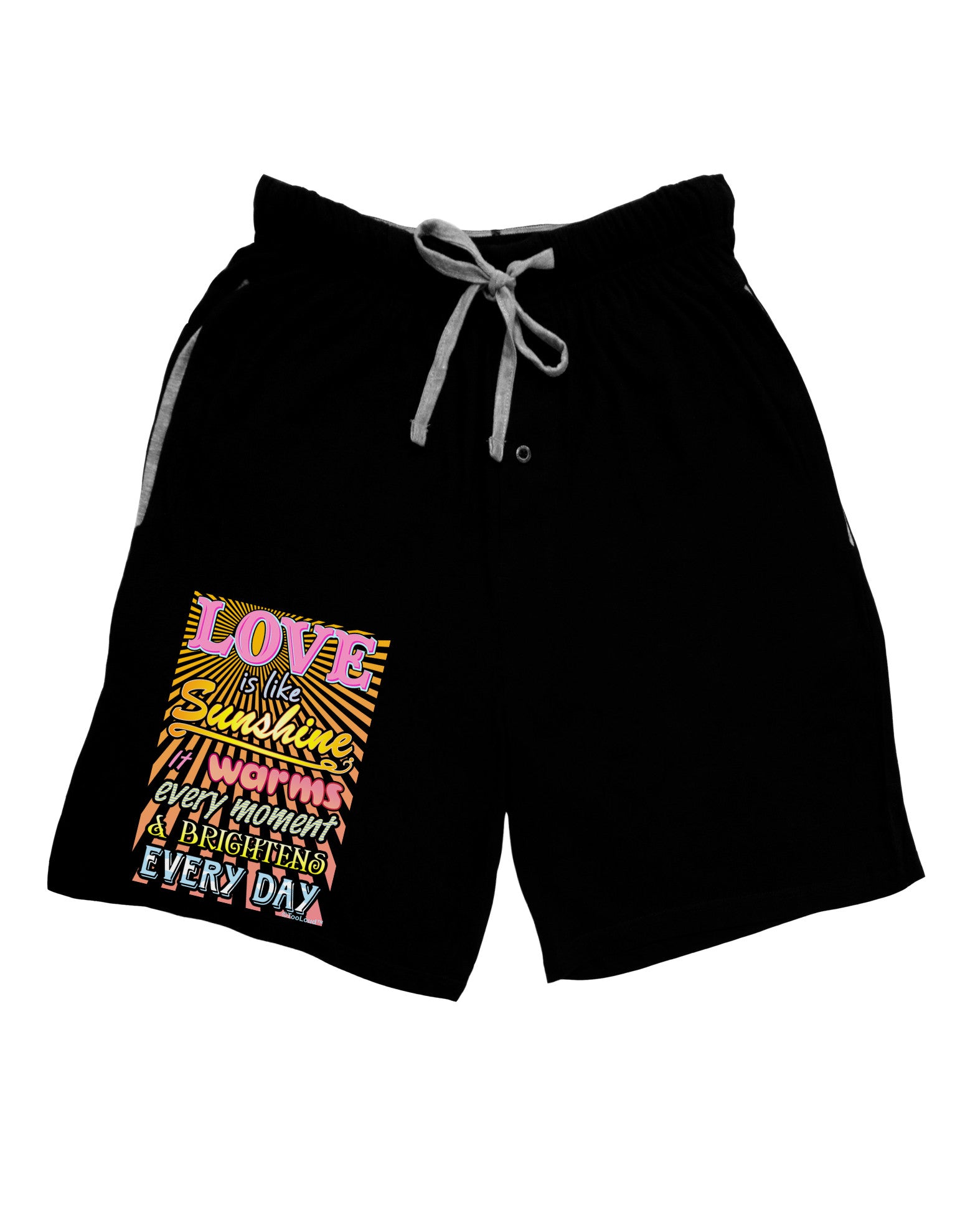 Love is like Sunshine - Sunburst Adult Lounge Shorts-Lounge Shorts-TooLoud-Black-Small-Davson Sales