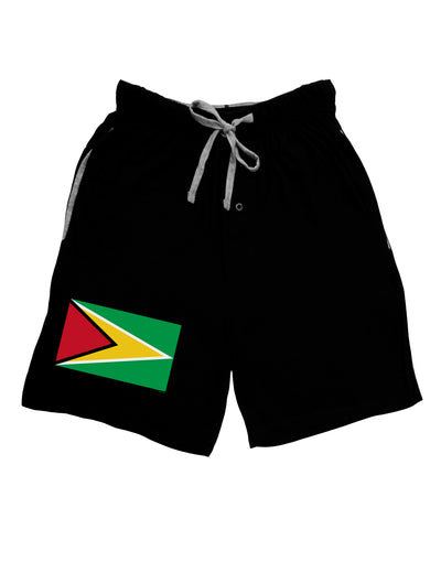 TooLoud Guyana Flag Dark Adult Lounge Shorts-Lounge Shorts-TooLoud-Black-Small-Davson Sales