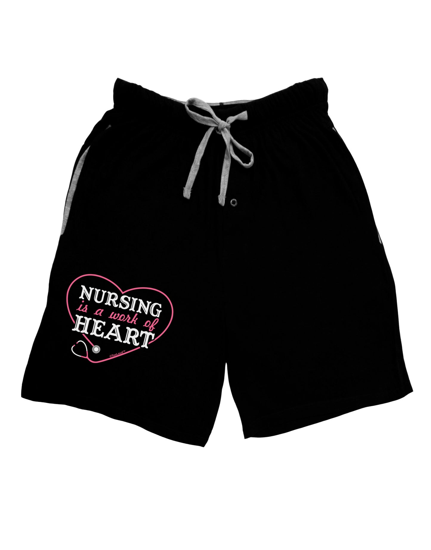 Nursing Is A Work Of Heart Adult Lounge Shorts-Lounge Shorts-TooLoud-Black-Small-Davson Sales