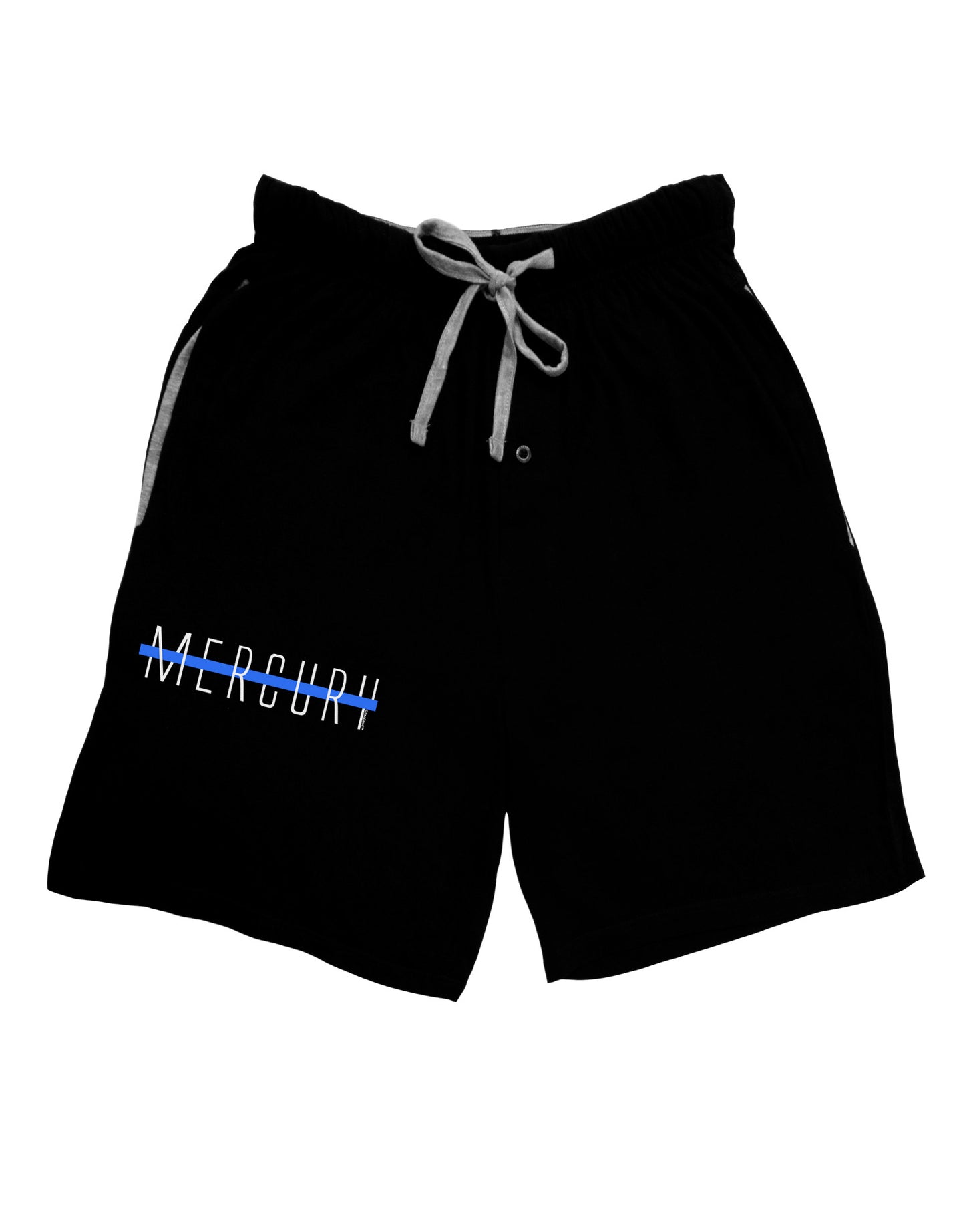 Planet Mercury Text Only Adult Lounge Shorts-Lounge Shorts-TooLoud-Black-Small-Davson Sales