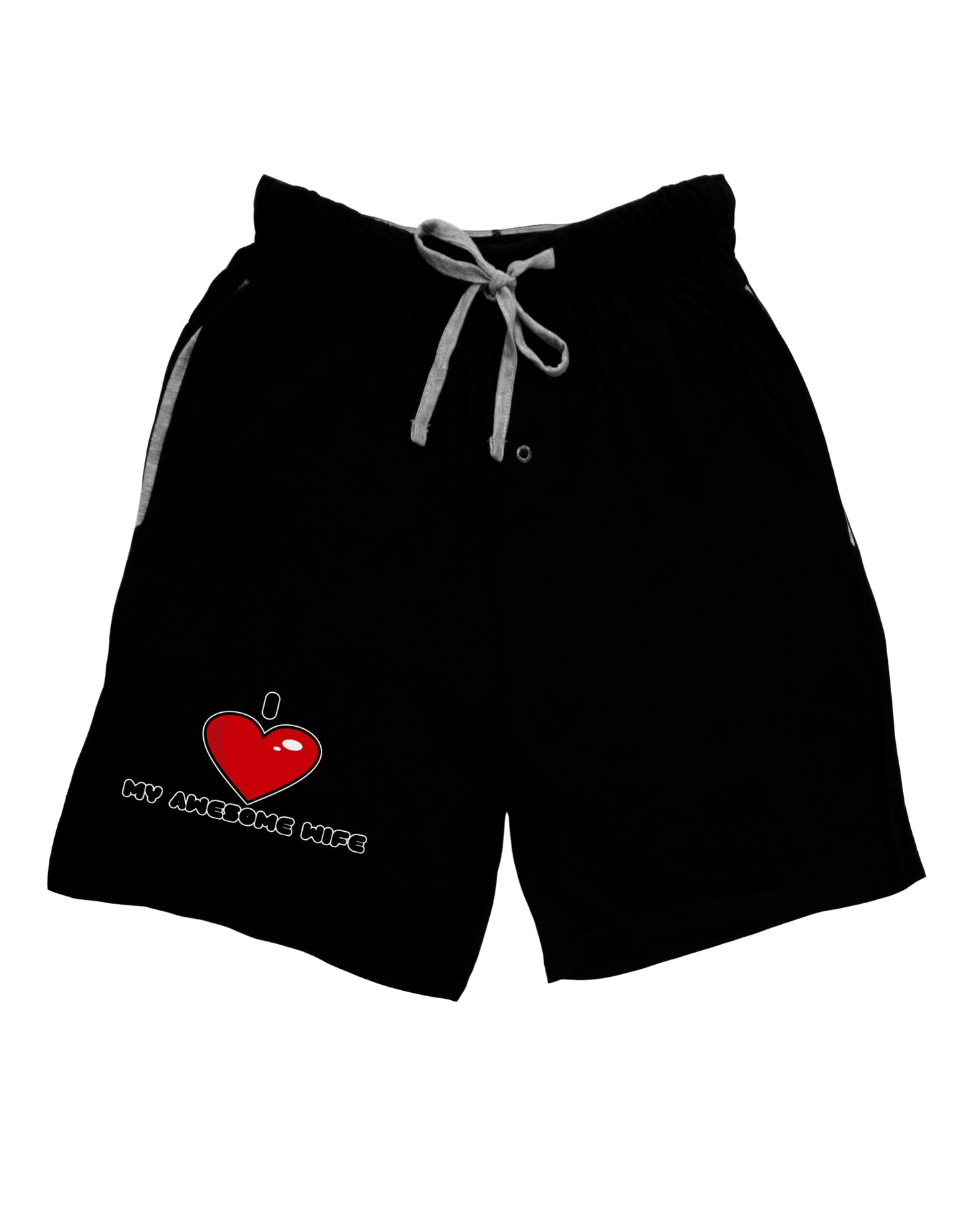 I Heart My Awesome Wife Adult Lounge Shorts by TooLoud-Lounge Shorts-TooLoud-Black-Small-Davson Sales