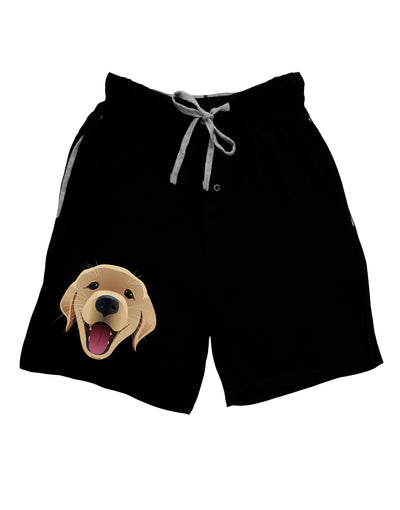Cute Golden Retriever Puppy Face Adult Lounge Shorts-Lounge Shorts-TooLoud-Black-Small-Davson Sales