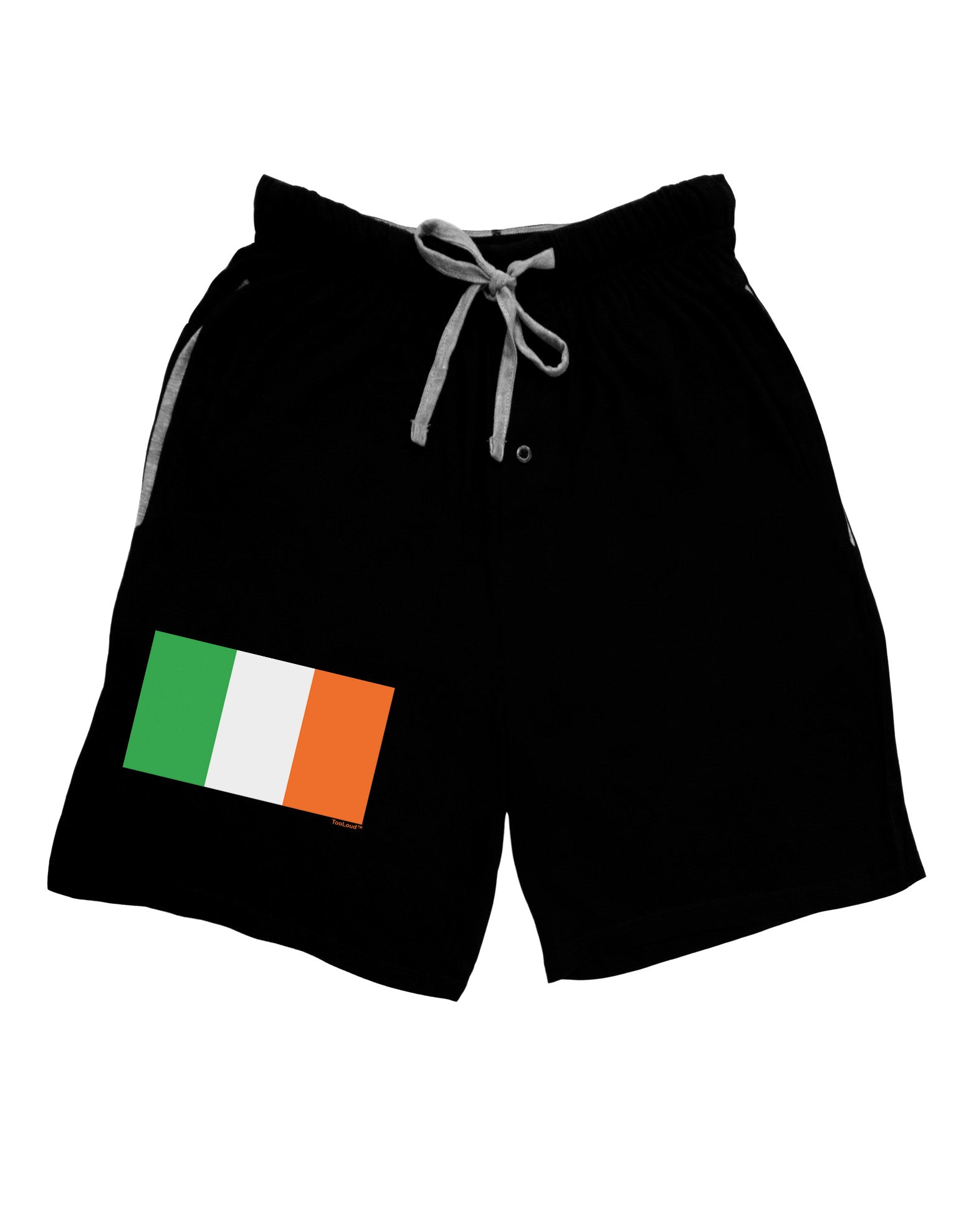 Irish Flag - Flag of Ireland Adult Lounge Shorts - Red or Black-Lounge Shorts-TooLoud-Black-Small-Davson Sales