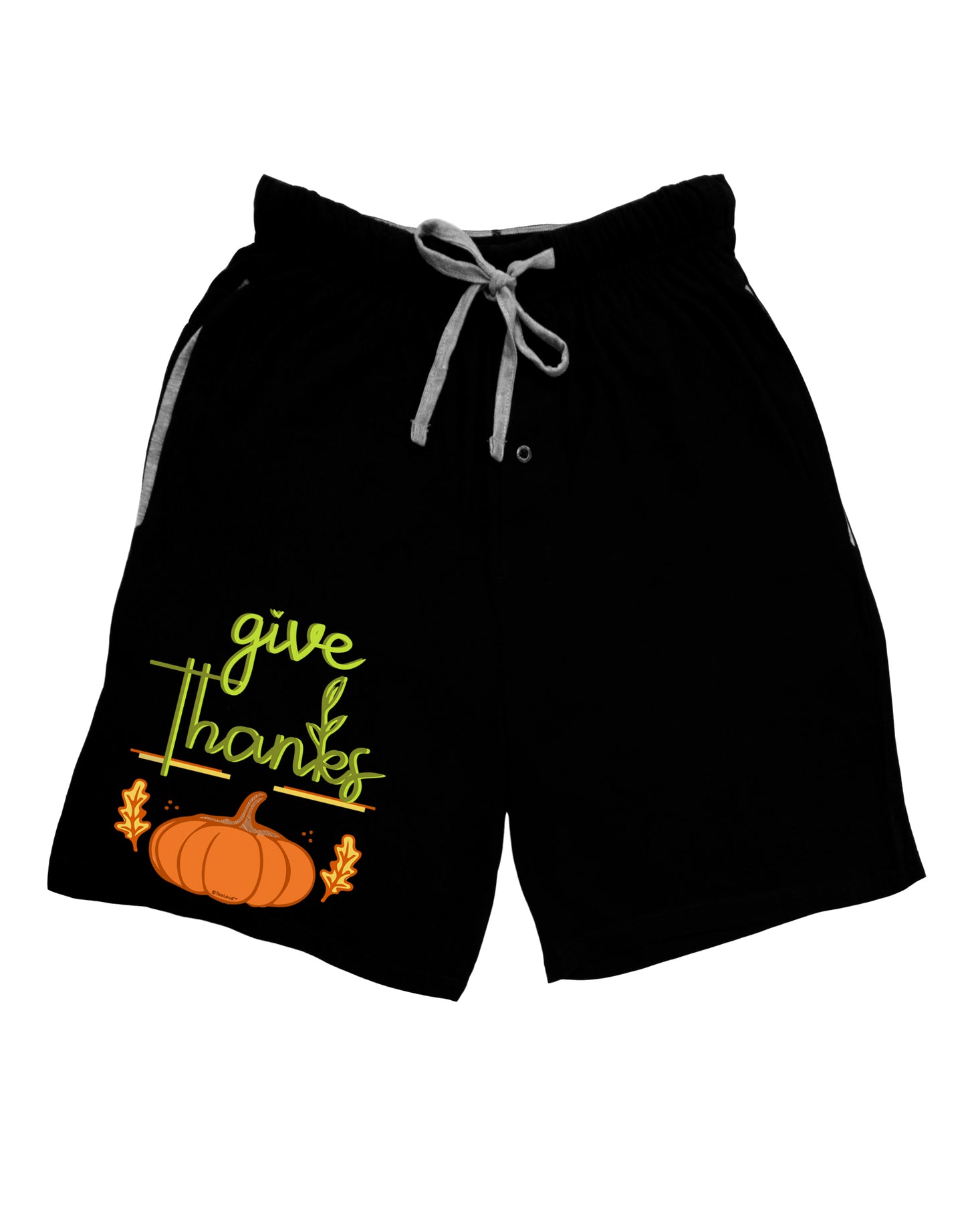 Give Thanks Dark Adult Lounge Shorts-Lounge Shorts-TooLoud-Black-Small-Davson Sales