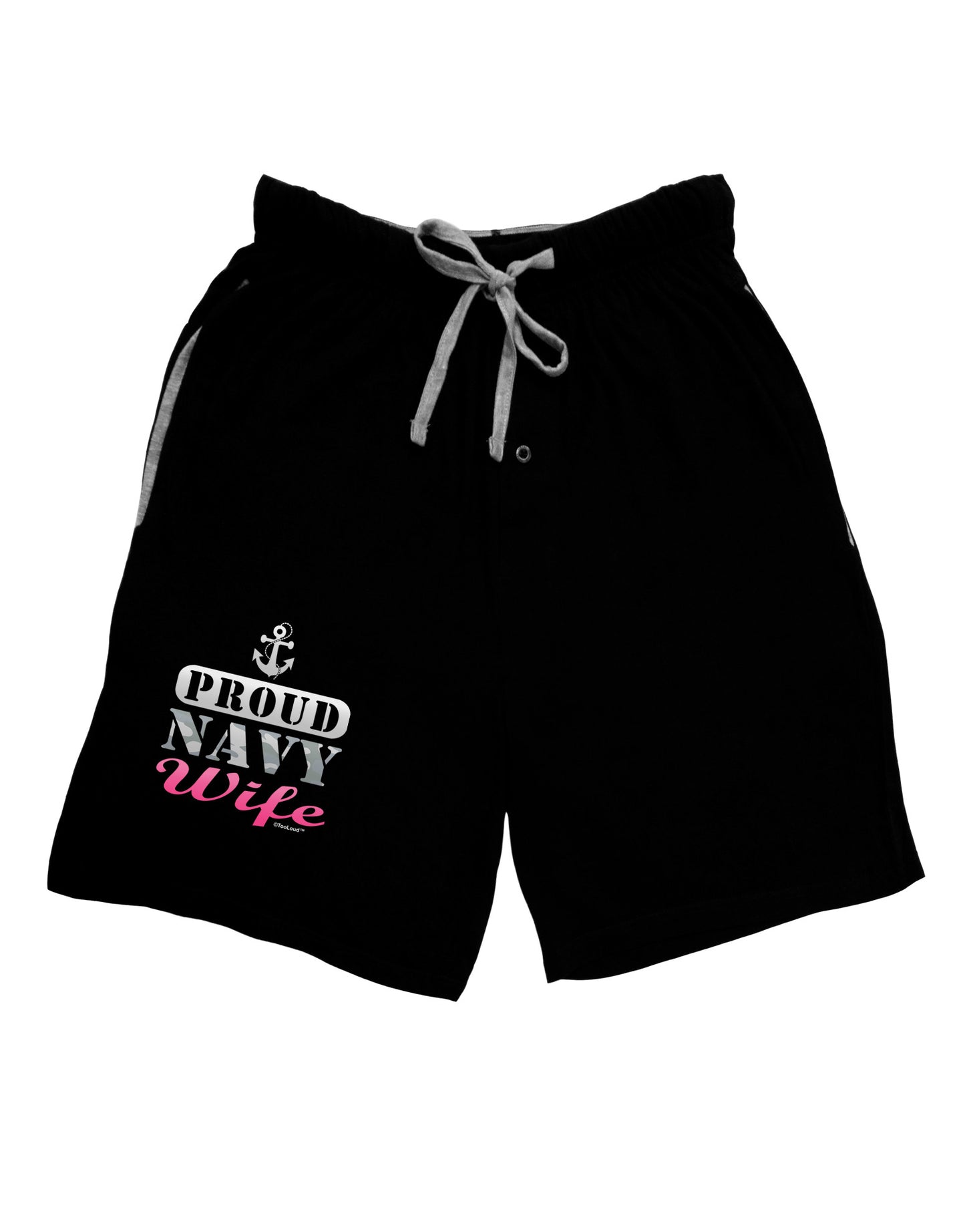 Proud Navy Wife Adult Lounge Shorts-Lounge Shorts-TooLoud-Black-Small-Davson Sales