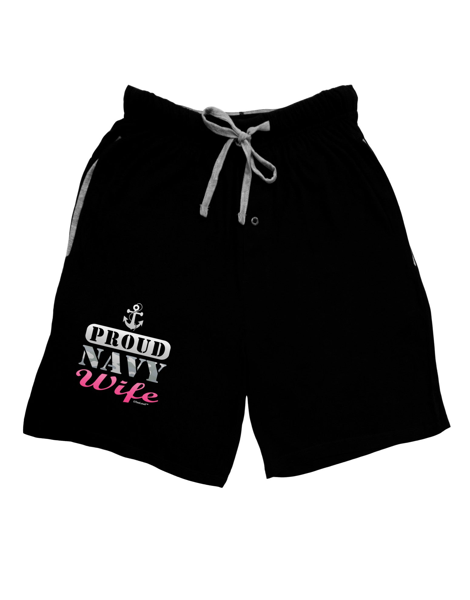 Proud Navy Wife Adult Lounge Shorts-Lounge Shorts-TooLoud-Black-Small-Davson Sales