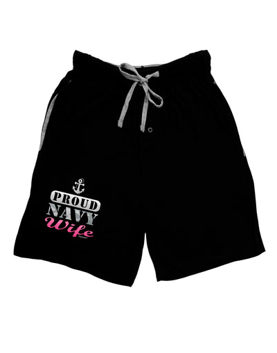 Proud Navy Wife Adult Lounge Shorts-Lounge Shorts-TooLoud-Black-Small-Davson Sales