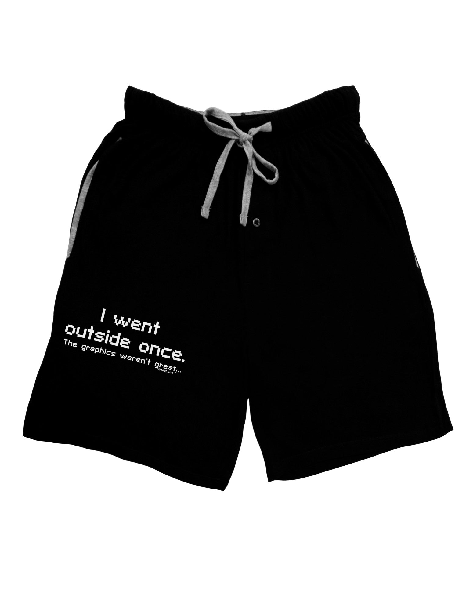 I Went Outside Once Text Adult Lounge Shorts-Lounge Shorts-TooLoud-Black-Small-Davson Sales