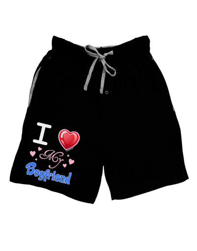 I Love Heart My Boyfriend Adult Lounge Shorts - Red or Black-Lounge Shorts-TooLoud-Black-Small-Davson Sales