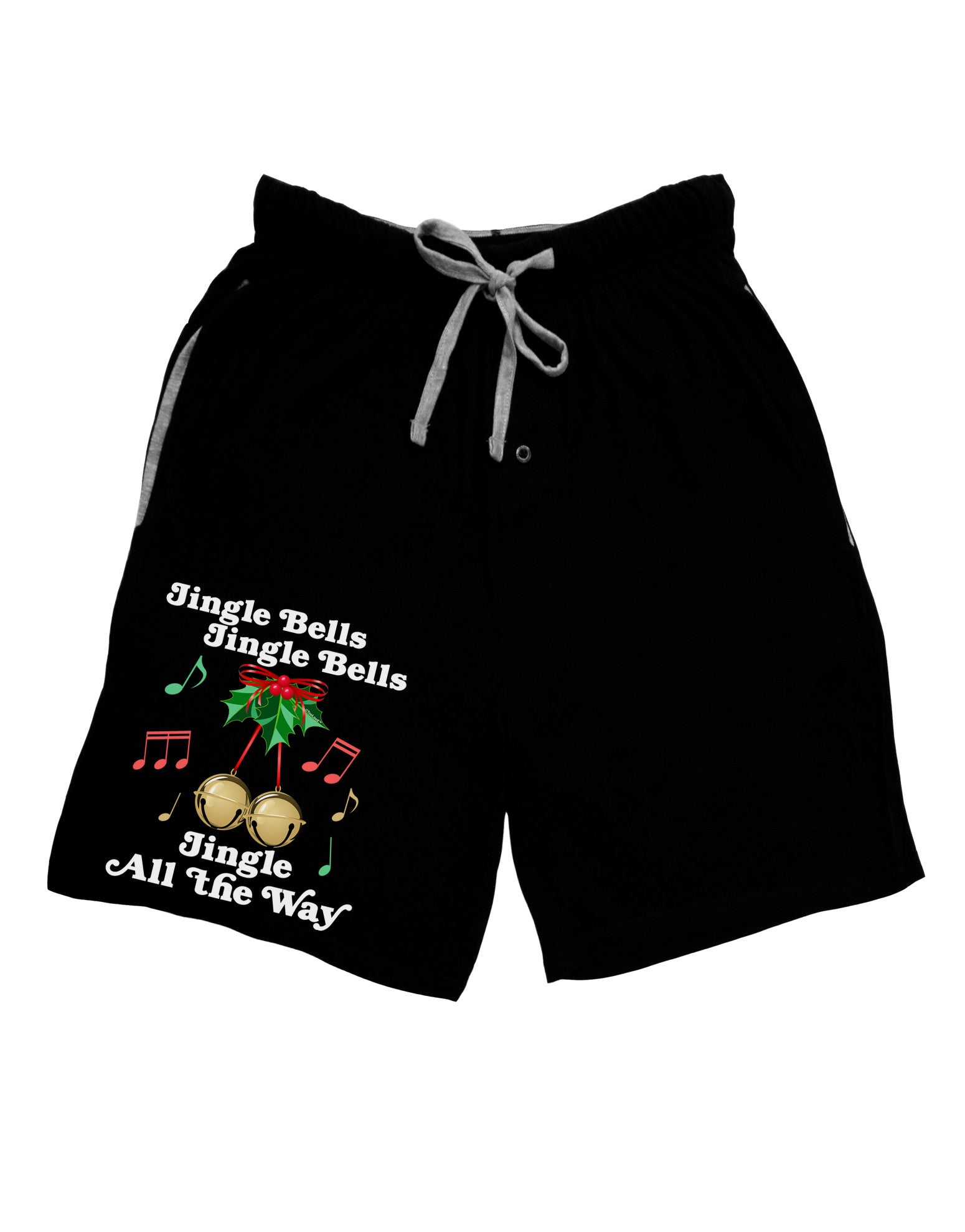 Jingle Bells All the way Adult Lounge Shorts-Lounge Shorts-TooLoud-Black-Small-Davson Sales