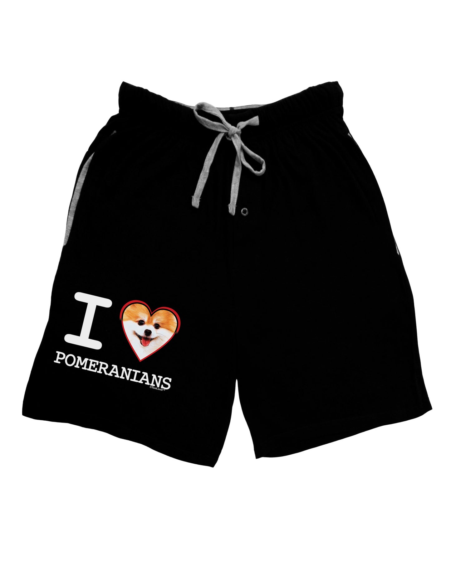 I Love Heart Pomeranians Adult Lounge Shorts-Lounge Shorts-TooLoud-Black-Small-Davson Sales