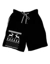 Ugly Christmas Sweater Reindeer Pattern Adult Lounge Shorts - Red or Black-Lounge Shorts-TooLoud-Black-Small-Davson Sales