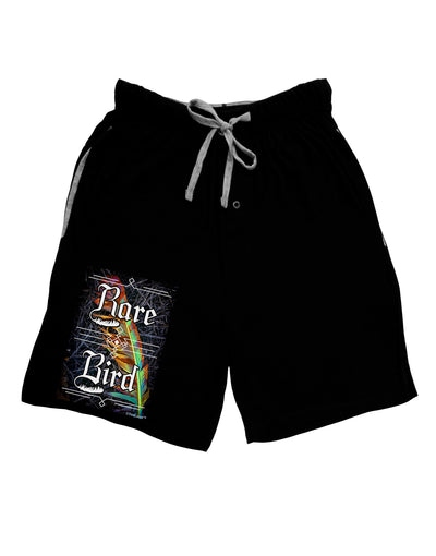 Rare Bird - Colorful Feather Adult Lounge Shorts-Lounge Shorts-TooLoud-Black-Small-Davson Sales