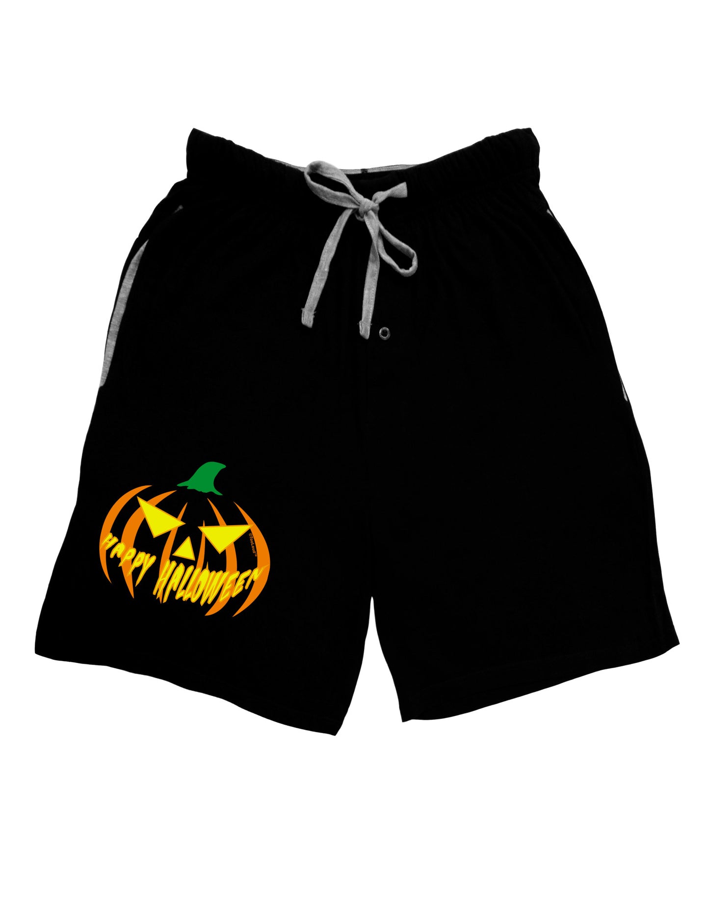 Happy Halloween Jack Yellow Adult Lounge Shorts-Lounge Shorts-TooLoud-Black-Small-Davson Sales