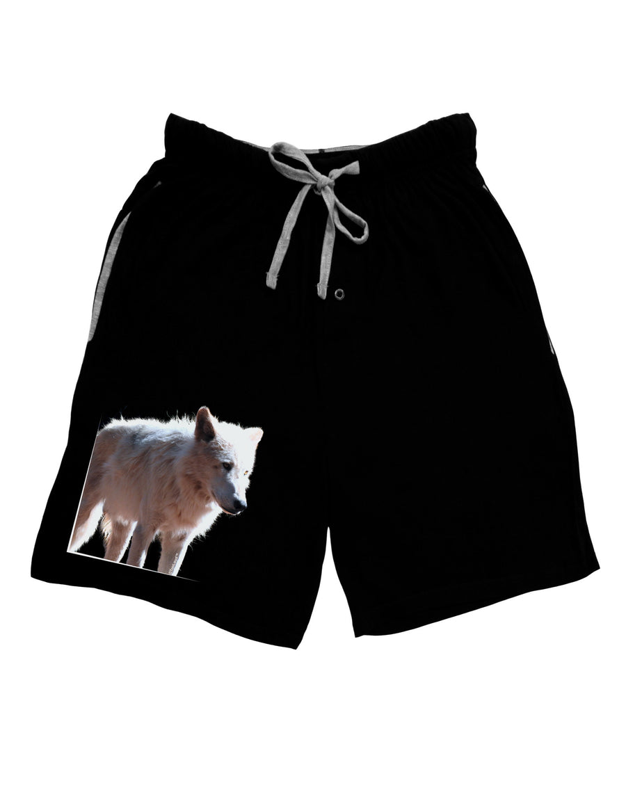 Magnificent Full White Wolf Adult Lounge Shorts-Lounge Shorts-TooLoud-Red-Small-Davson Sales