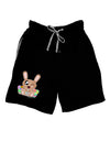 Cute Bunny with Eggs Adult Lounge Shorts-Lounge Shorts-TooLoud-Black-Small-Davson Sales