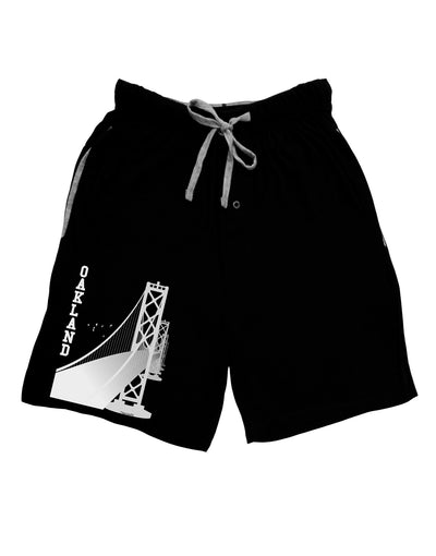 Oakland Text Bay Bridge Adult Lounge Shorts-Lounge Shorts-TooLoud-Black-Small-Davson Sales