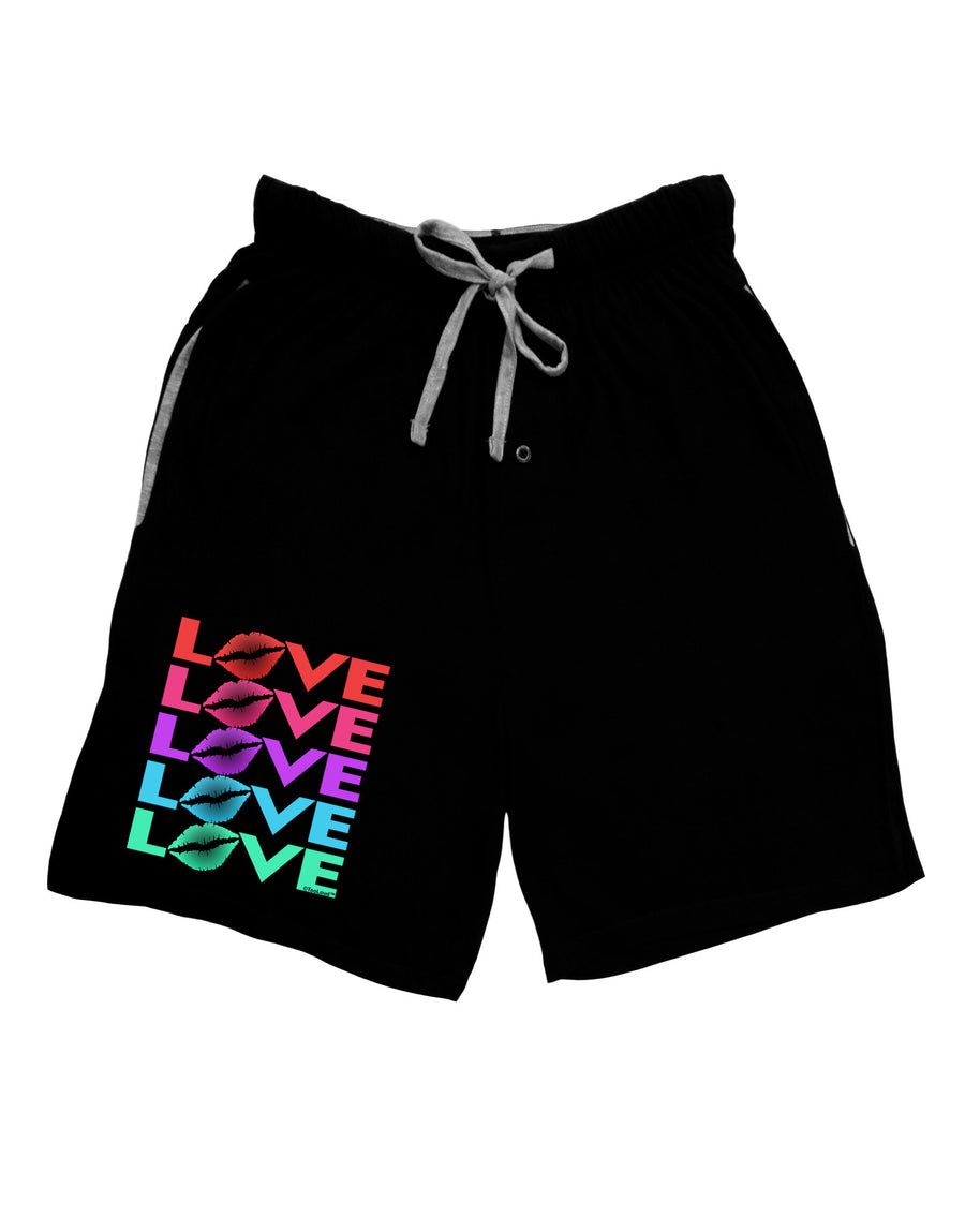 Colorful Love Kisses Adult Lounge Shorts-Lounge Shorts-TooLoud-Black-Small-Davson Sales