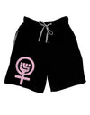 Pink Distressed Feminism Symbol Adult Lounge Shorts-Lounge Shorts-TooLoud-Black-Small-Davson Sales